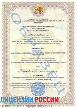 Образец разрешение Тамбов Сертификат ISO 50001